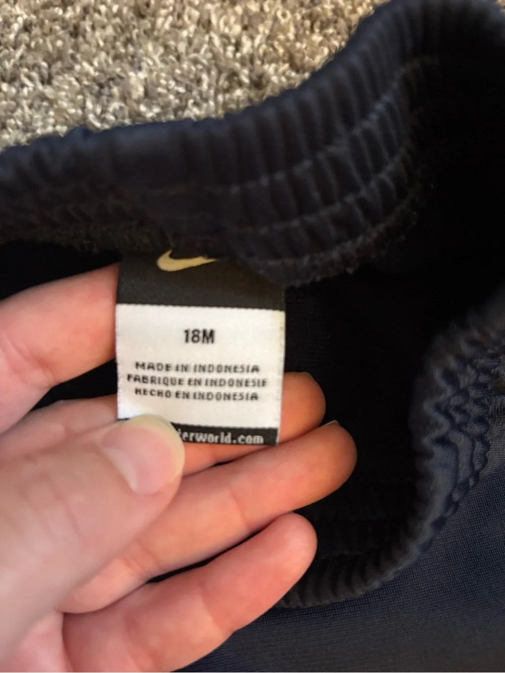 Nike Kids Navy Sweatpants with Yellow Swoosh